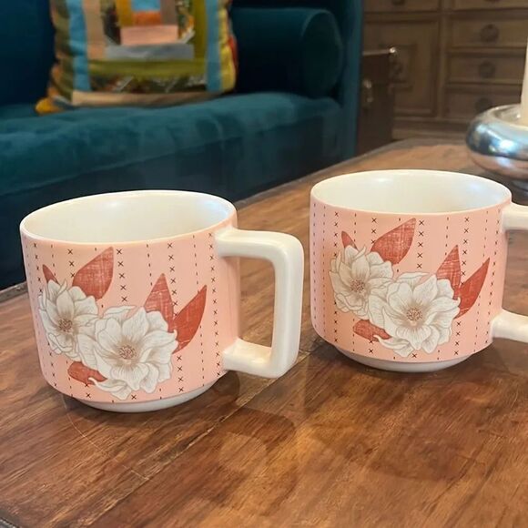 Starbucks stacking floral 12 oz. mugs! - Picture 1 of 5